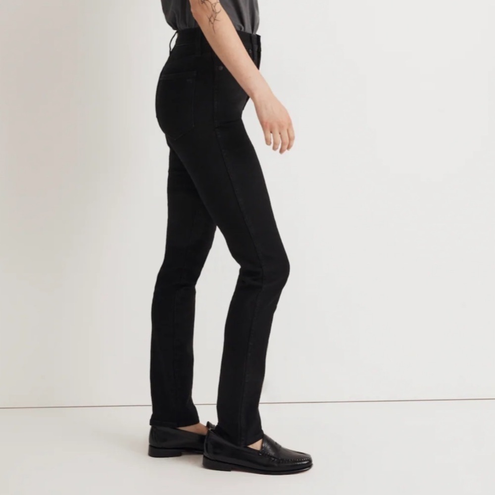 NWT Madewell  Tall Stovepipe Jean in Black Rinse Wash Size 23 T - Picture 11 of 11